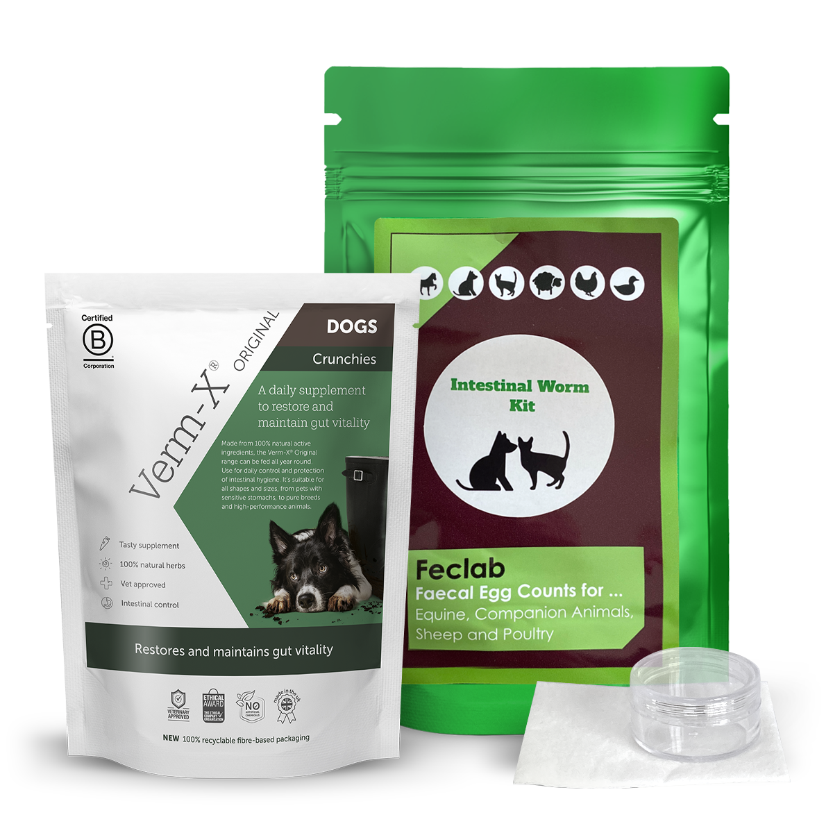 Verm Account Verm-X Crunchies for Dogs & Worm Count Bundle