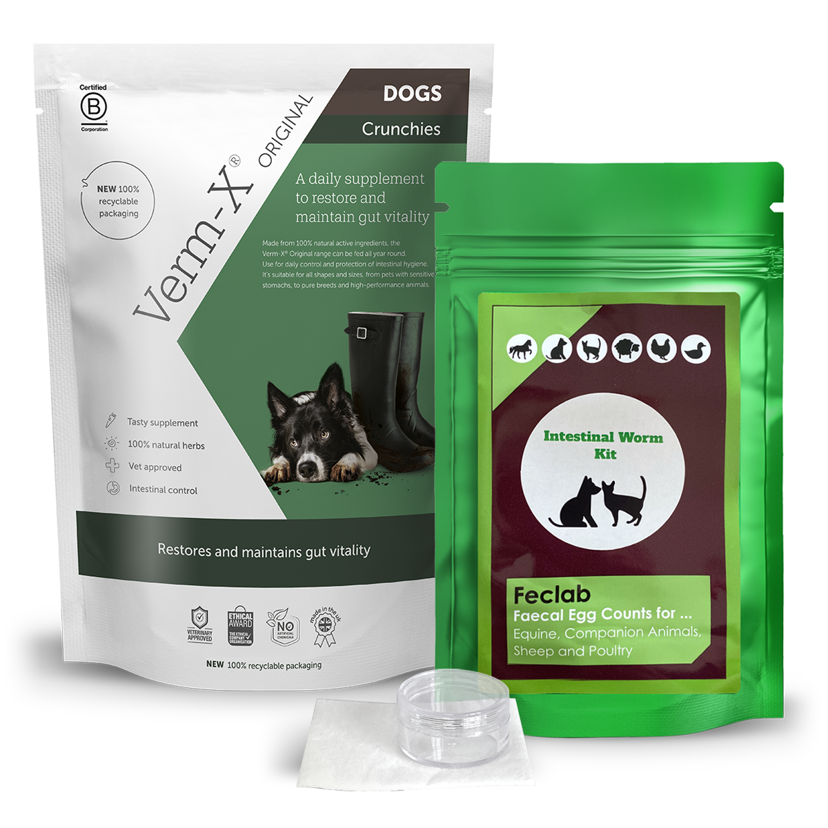 Verm Account Verm-X Crunchies for Dogs & Worm Count Bundle