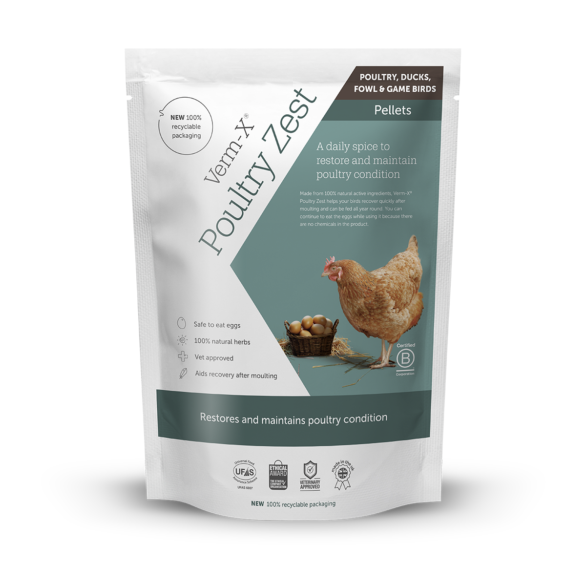 Verm Account Verm-X Poultry Zest Pellets for Poultry, Ducks, Geese, Turkeys & Game